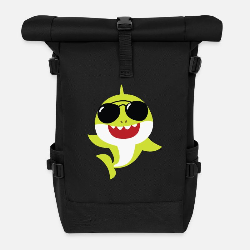 Design ohne Titel 4 - Rolltop Rucksack - Schwarz