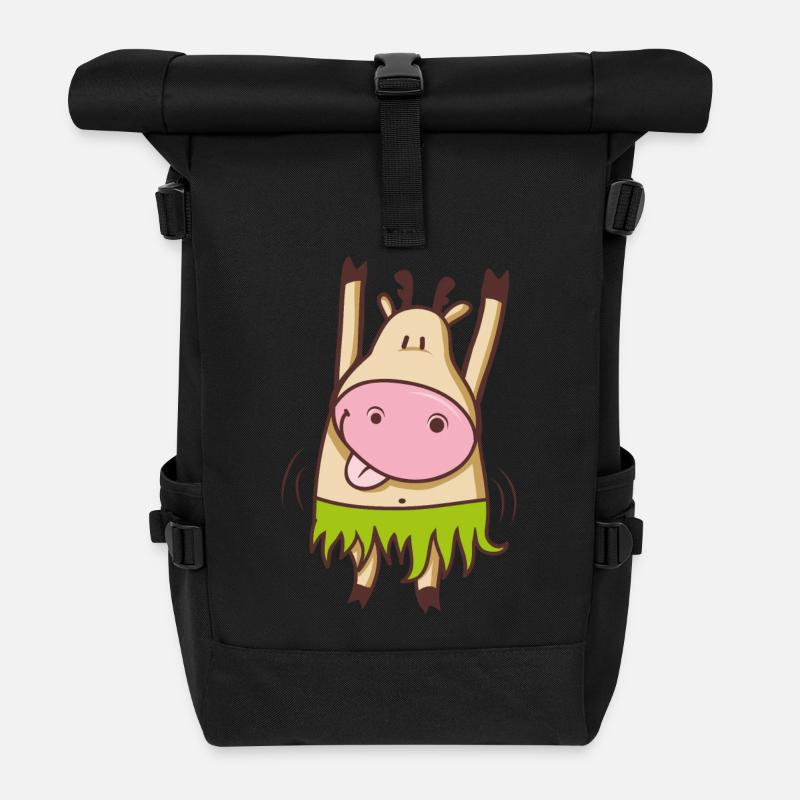 Tanzende Hula Hula Kuh - Rolltop Rucksack - Schwarz