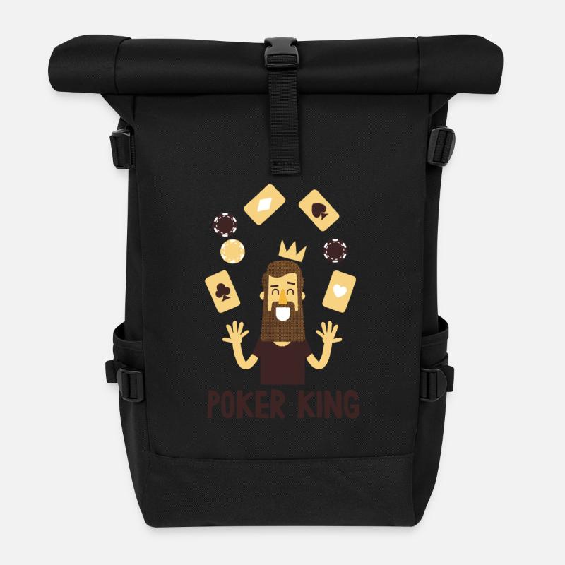 Poker-König - Rolltop Rucksack - Schwarz