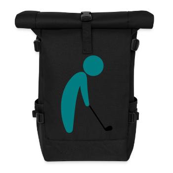 Ein Golfspieler kurz vor dem Abschlag - Rolltop Rucksack - Schwarz - Vorne