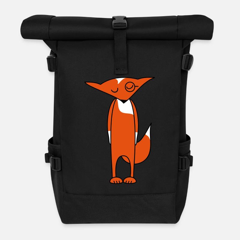 renard intelligent - Sac à dos roll top - noir