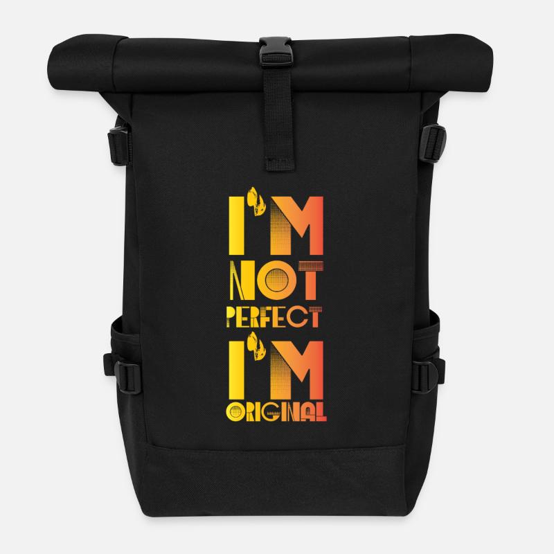 Je ne suis pas parfait, original - Sac à dos roll top - noir