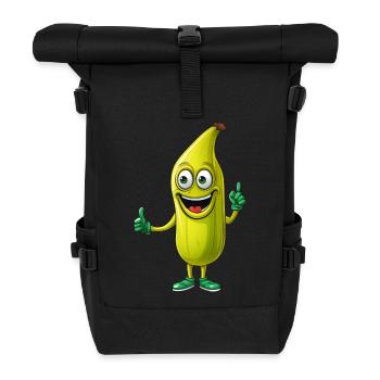 Kawaii Banana Man: Amusement des fruits sucrés - Sac à dos roll top - noir - Devant