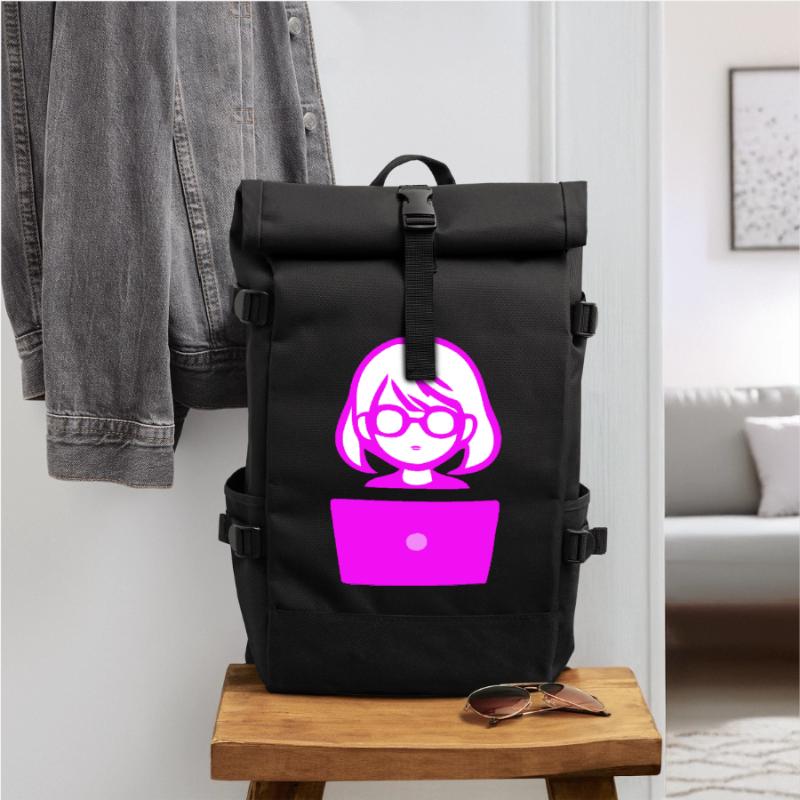 Femme avec un codeur de programmeur informatique Sac à dos roll top