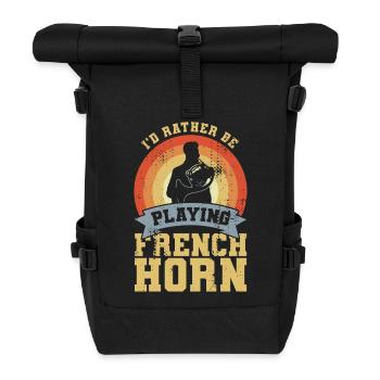 Funny French horn player joke - Roll Top Backpack - black - Front