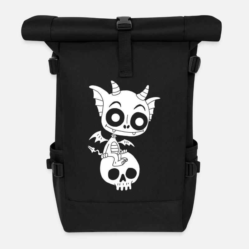 Petit démon blanc se repose - Sac à dos roll top - noir