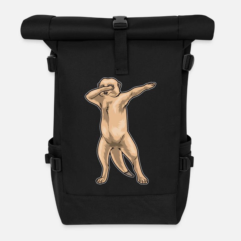 Erdmännchen Hip Hop Tanz - Rolltop Rucksack - Schwarz