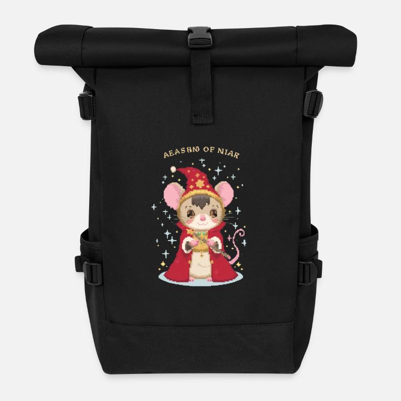 Magic Witch Mouse - Roll Top Backpack - black