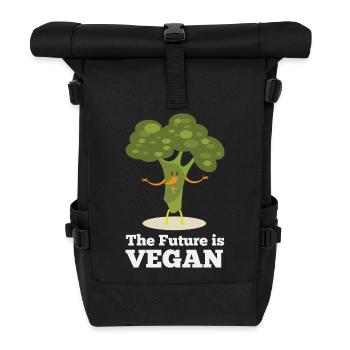 The Future is Vegan - Roll Top Backpack - black - Front
