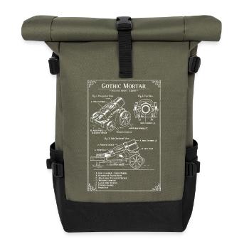 Gotische Mörtel-Blaupause - Rolltop Rucksack - Olive/Schwarz - Vorne