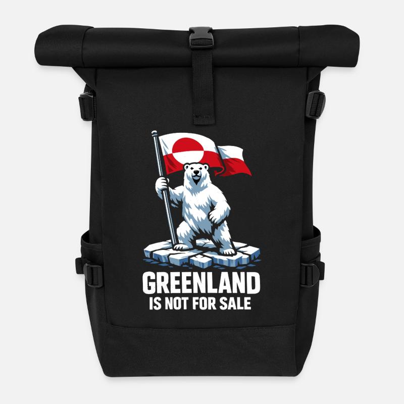 Grönland Flagge Bär Greenlanders Geschenk - Rolltop Rucksack - Schwarz