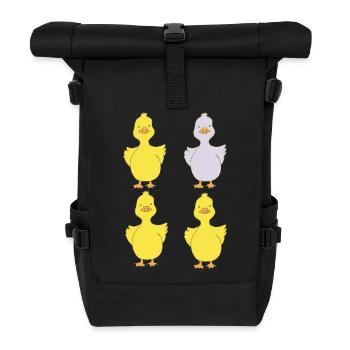 Four ducks one purple - Roll Top Backpack - black - Front