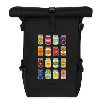 Obst Im Glas - Rolltop Rucksack - Schwarz - Vorne