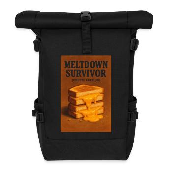 Meltdown Überlebt | Käse Humor - Rolltop Rucksack - Schwarz - Vorne