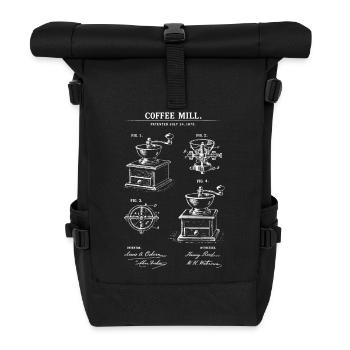 Coffee Mill Patent Blueprint - Roll Top Backpack - black - Front