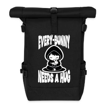 Kaninchen-Umarmung Jeder-Kaninchen-Manga niedlich - Rolltop Rucksack - Schwarz - Vorne