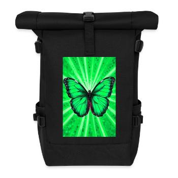 Schmetterling - Rolltop Rucksack - Schwarz - Vorne