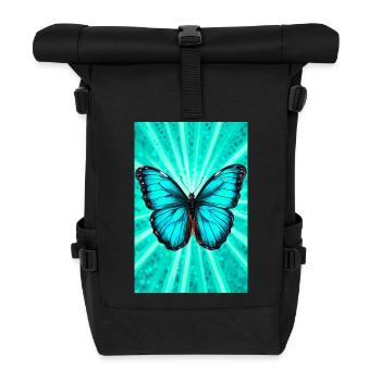 Schmetterling - Rolltop Rucksack - Schwarz - Vorne