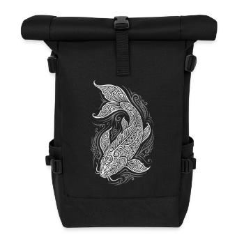 Ornament Koi Fish - Roll Top Backpack - black - Front