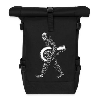 Turbolader Boost Skeleton Tuning Schrauber - Rolltop Rucksack - Schwarz - Vorne