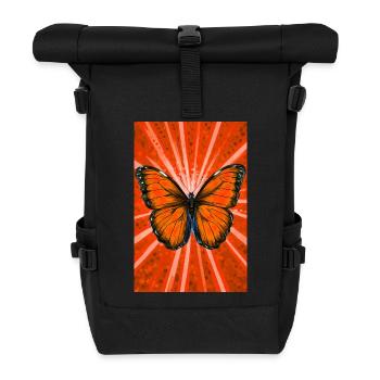 butterfly - Roll Top Backpack - black - Front