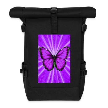 butterfly - Roll Top Backpack - black - Front