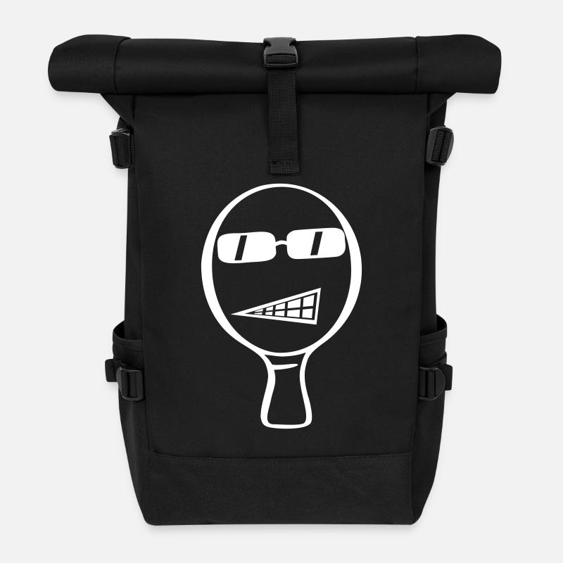 Cooler Tischtennisschläger - Rolltop Rucksack - Schwarz