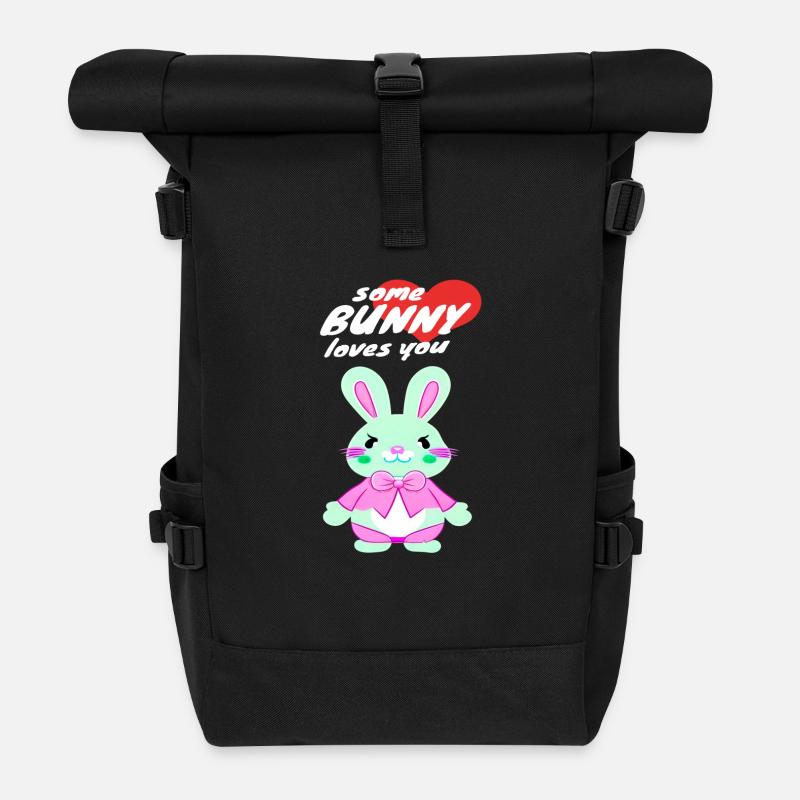 süßes Osterbunny mit Liebesbotschaft - Rolltop Rucksack - Schwarz
