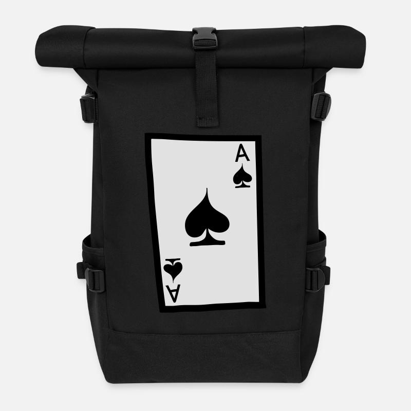 Ass (Pik) - Rolltop Rucksack - Schwarz