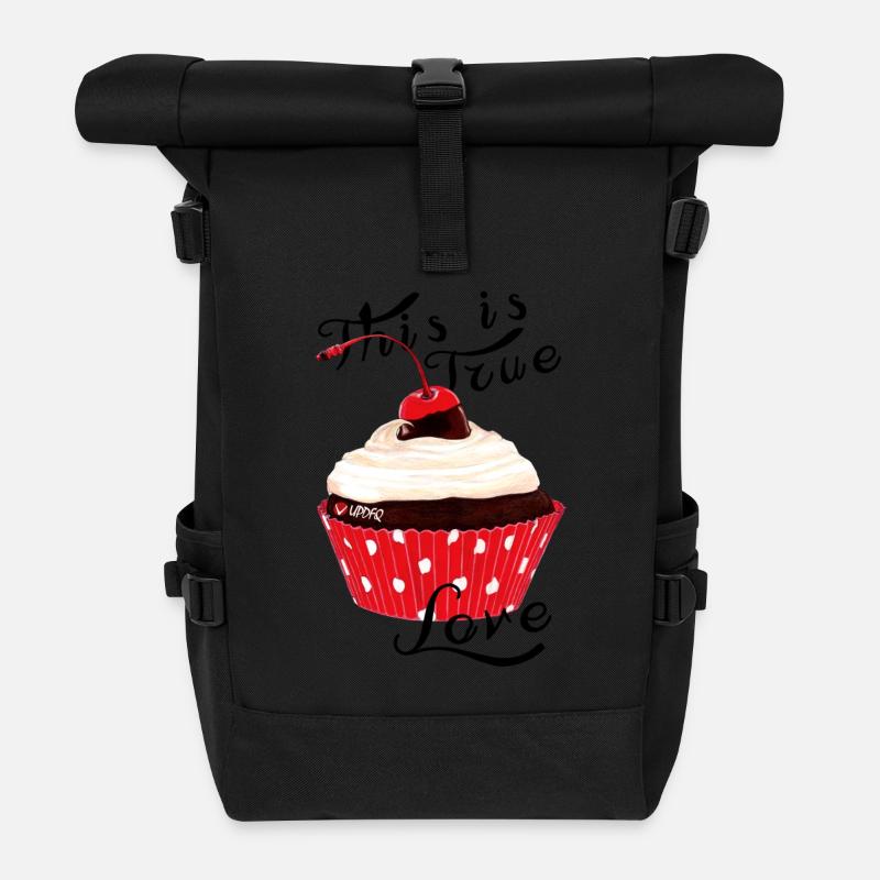 MUFFIN - Roll Top Backpack - black