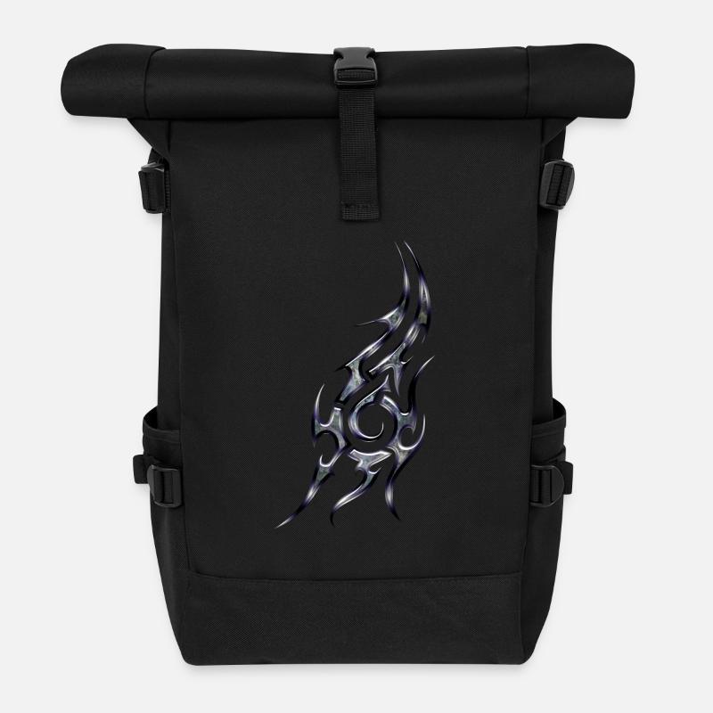 Tribal 3 von Custom - Rolltop Rucksack - Schwarz