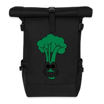 Happy broccoli - Roll Top Backpack - black - Front