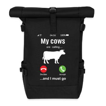 Vache vaches drôle agriculteur fun idée cadeau étable - Sac à dos roll top - noir - Devant