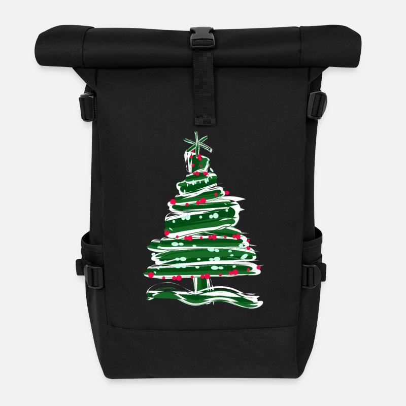 Weihnachtsbaum -g1 - Rolltop Rucksack - Schwarz
