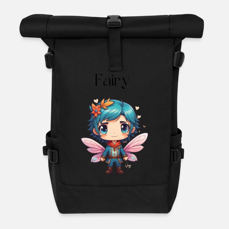 Fairy - Sac à dos roll top - noir