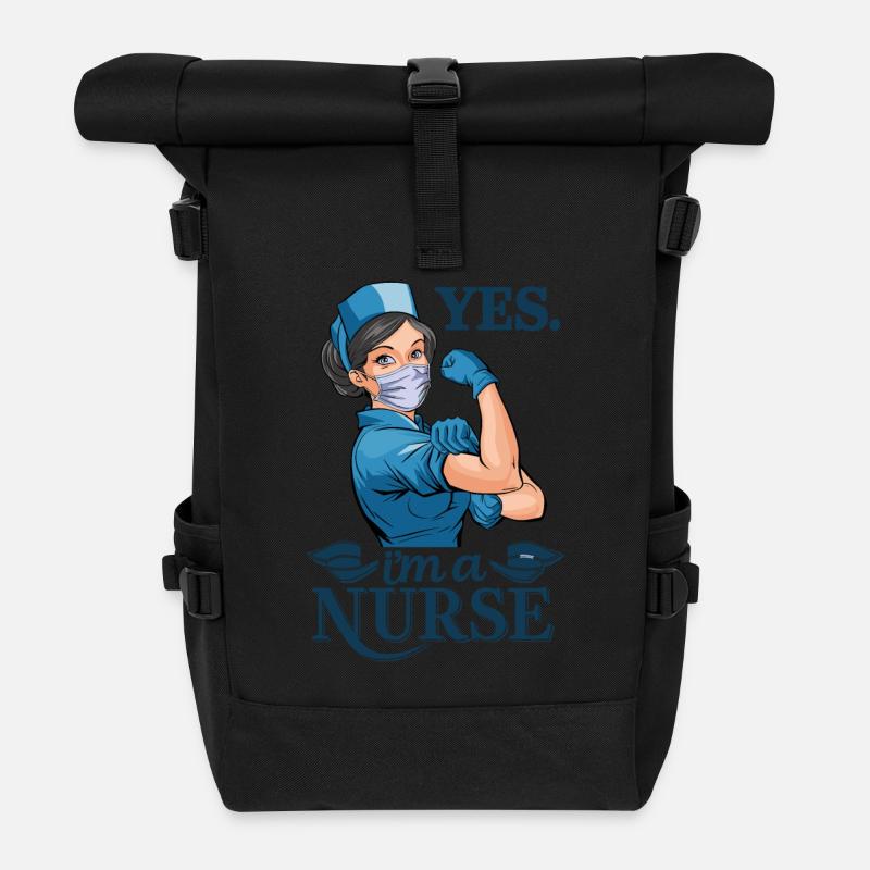 Lustige Krankenschwester mit Humor - Rolltop Rucksack - Schwarz