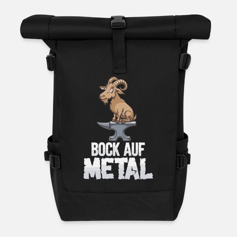 Bock auf Metal - Rolltop Rucksack - Schwarz
