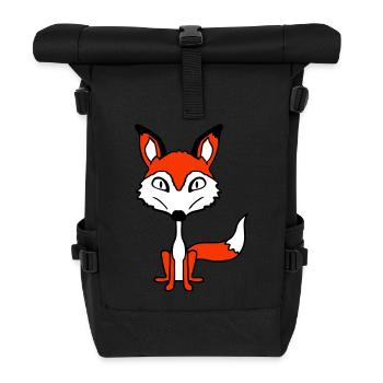 Fuchs Böser Blick Gefährlich Verrückt Wildes Tier - Rolltop Rucksack - Schwarz - Vorne