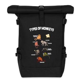 Types of Monkeys Monkeys of the World - Roll Top Backpack - black - Front