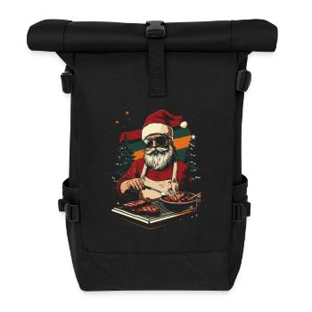 Cool Santa Claus BBQ BBQ - Roll Top Backpack - black - Front