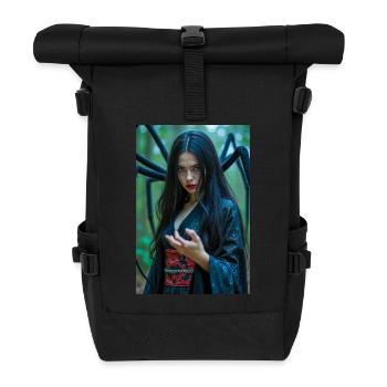 Jorōgumo Schöne und doch tödliche Spinnenfrau aus Seide - Rolltop Rucksack - Schwarz - Vorne