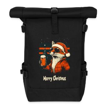 Bier Weihnachten Fuchs Weihnachtsfeier - Rolltop Rucksack - Schwarz - Vorne