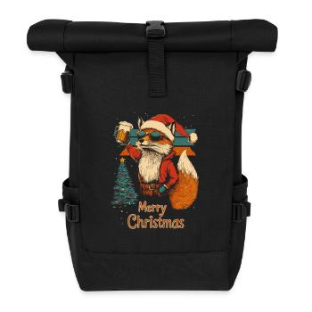 Bier Weihnachten Fuchs Weihnachtsfeier - Rolltop Rucksack - Schwarz - Vorne