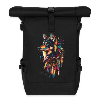 Wolf Traumfänger - Rolltop Rucksack - Schwarz - Vorne