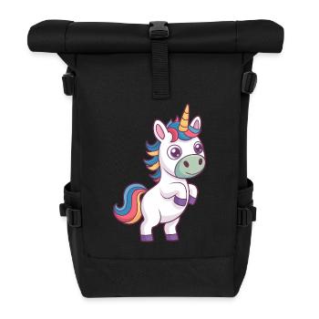 Unicorn at social distance - Roll Top Backpack - black - Front