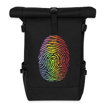 Rainbow fingerprint: Uniquely colorful - Roll Top Backpack - black - Front