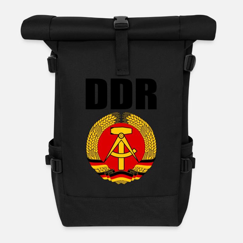 Manteau RDA des bras avec le lettrage noir - Sac à dos roll top - noir