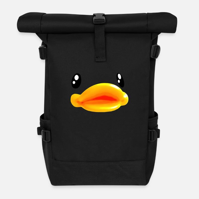 animal bird duck goose - Roll Top Backpack - black