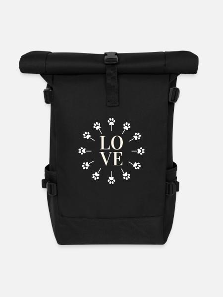 Love Dogs Hundeliebe Hundemensch - Rolltop Rucksack - Schwarz