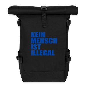 kein mensch ist illegal - Rolltop Rucksack - Schwarz - Vorne